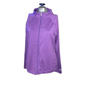 Reebok sports jacket purple zip up stretchy large